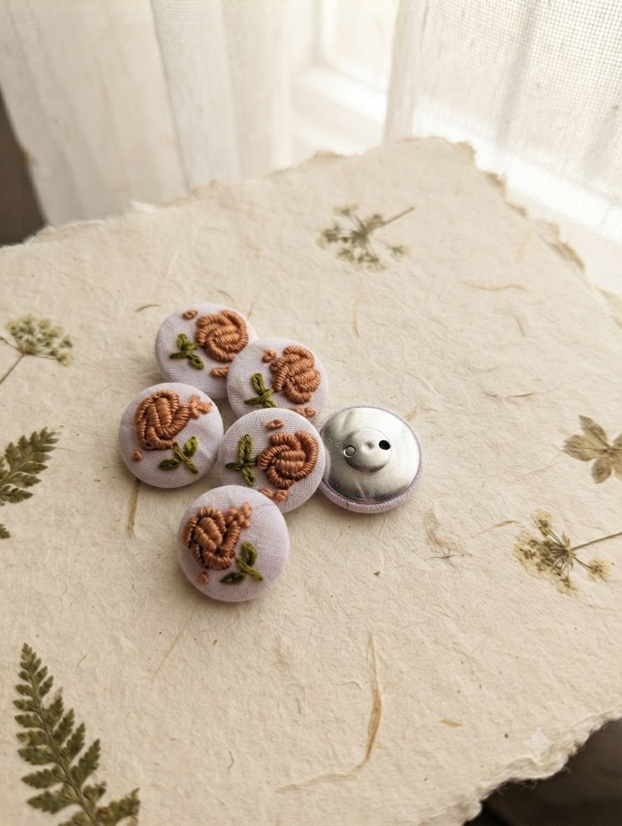 Rust Rose Buttons