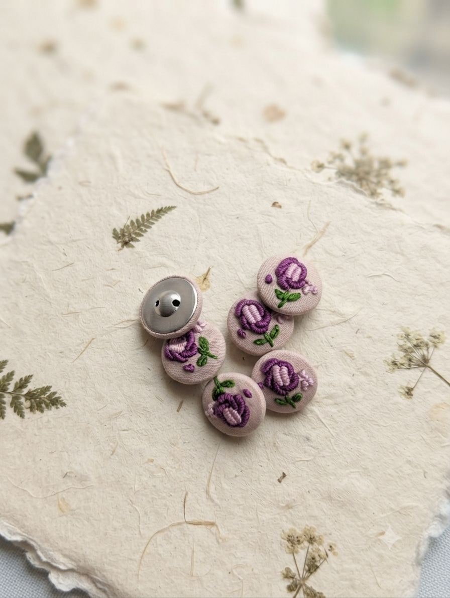 Mauve Rose Buttons