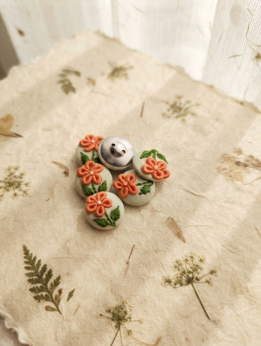 Peach Bloom Buttons