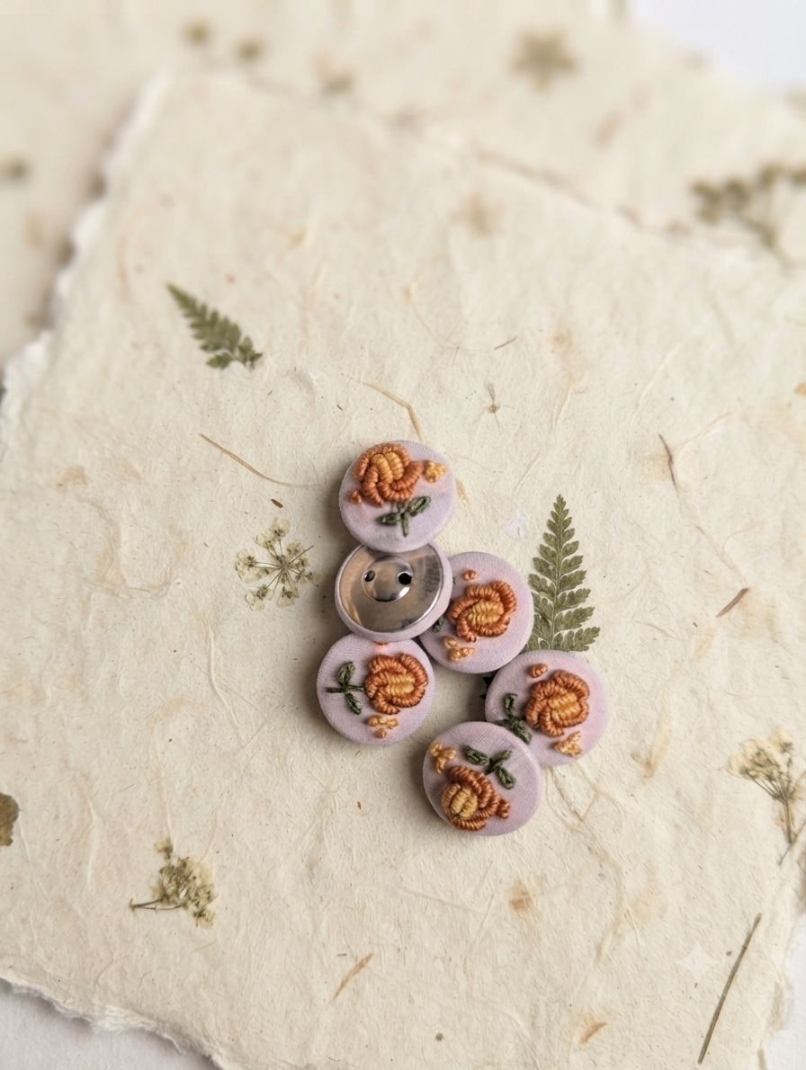 Apricot Rose Buttons