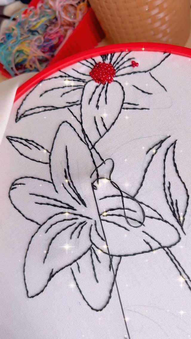 Hand embroidery in progress