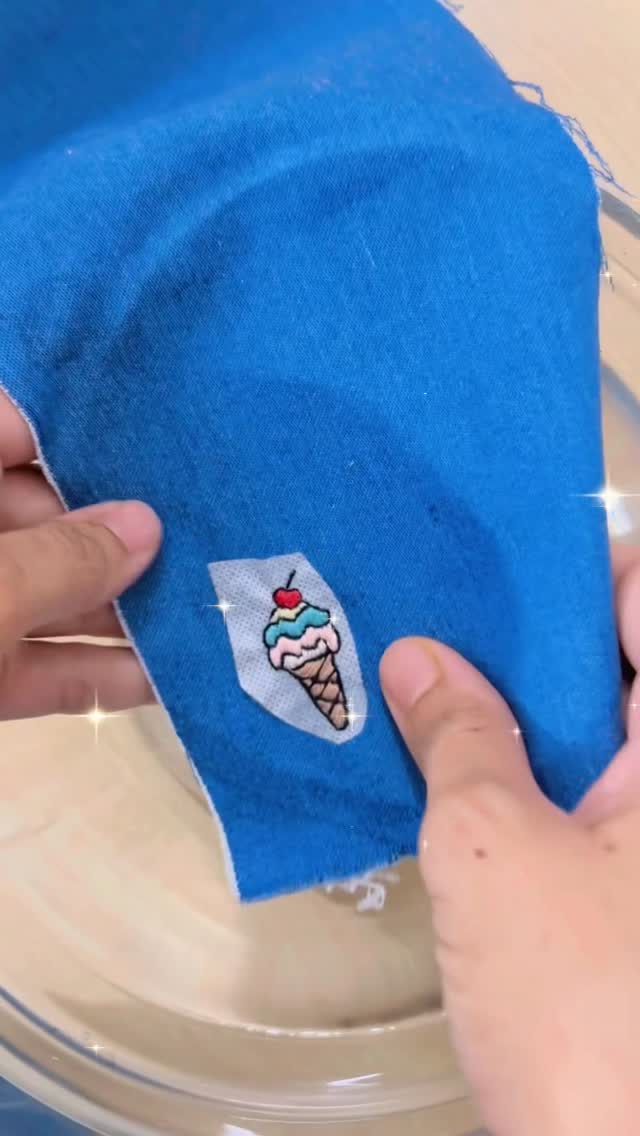 Ice-cream Embroidered Patch Pocket