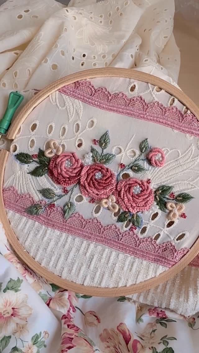 Rose Garden Embroidery Hoop