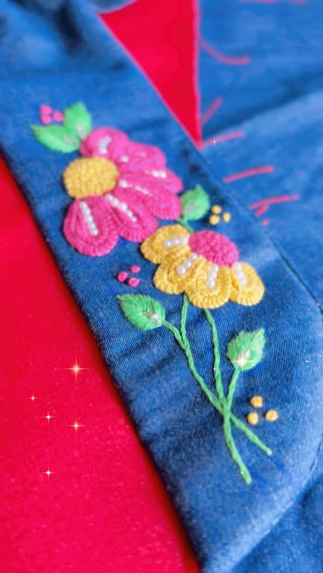 Embroidered flowers