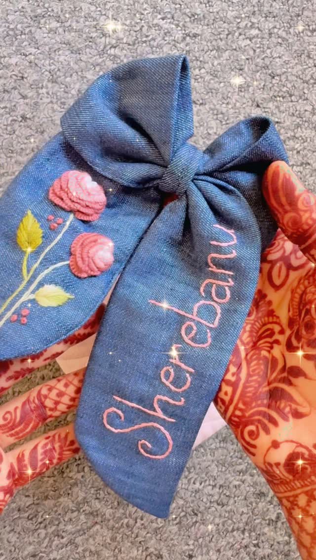 Denim Bow Clip